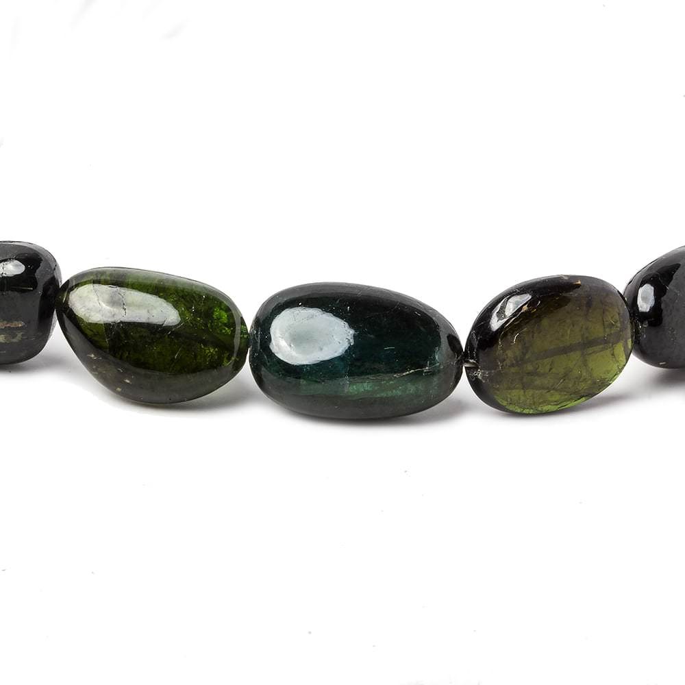 8-17mm Green Tourmaline Plain Nugget Beads 13.5 inch 29 pieces (ONLINE ORDER ONLY)