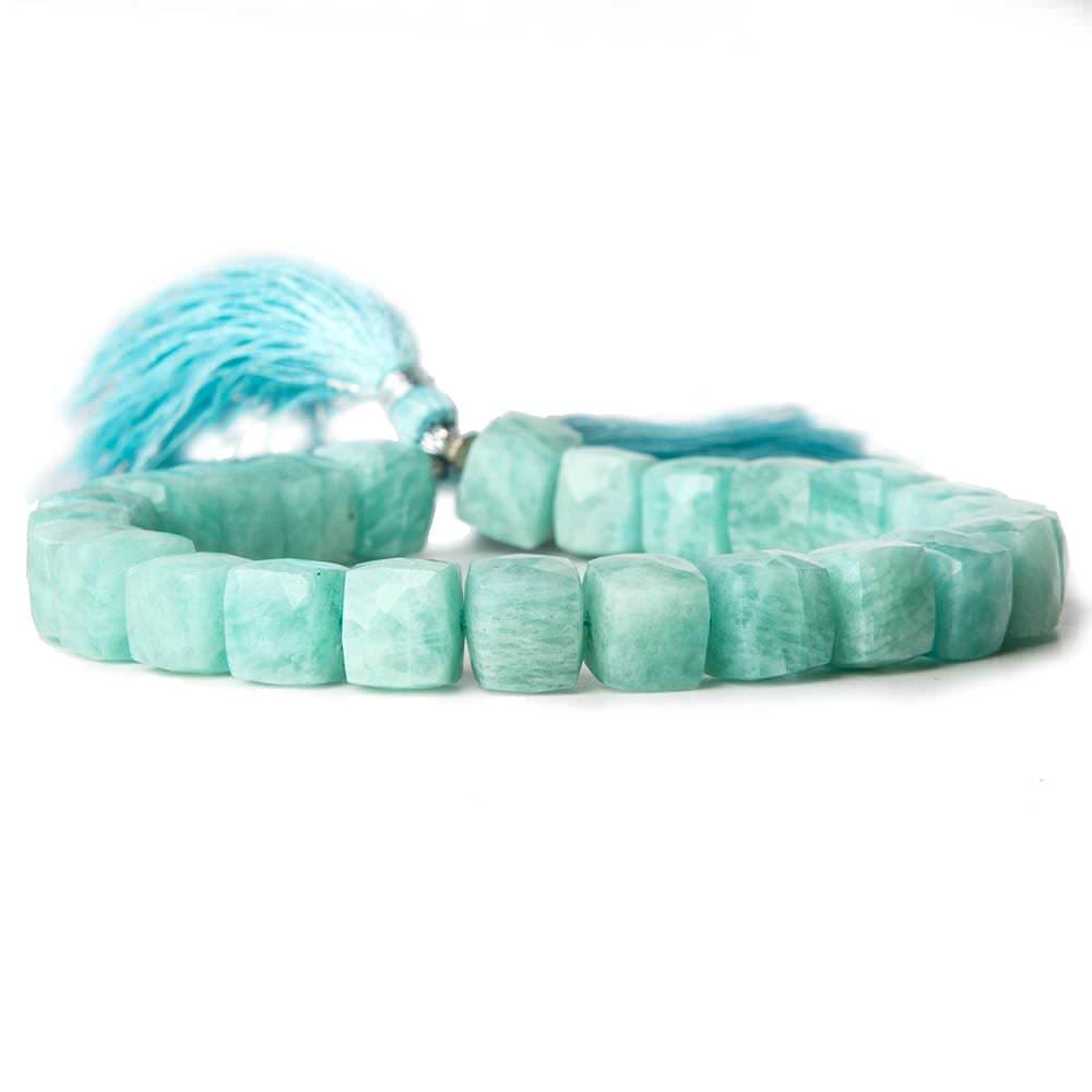 8-8.5mm Amazonite Faceted Cubes 8 inch 25 Beads (ONLINE ORDER ONLY)