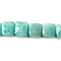 8-8.5mm Amazonite Faceted Cubes 8 inch 25 Beads (ONLINE ORDER ONLY)