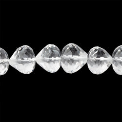 8-8.5mm Crystal Quartz Straight Drill Candy Kiss 7.5 inch 27 Beads