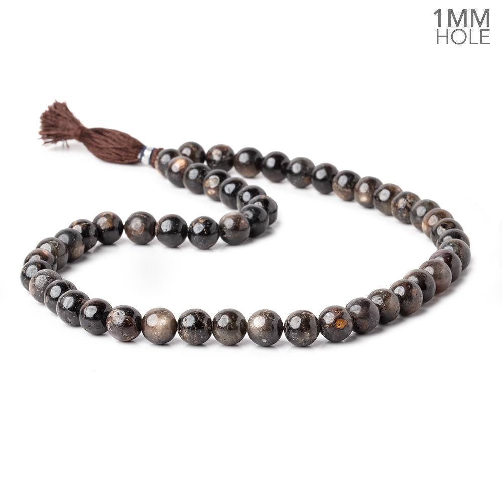 8-8.5mm Golden Sheen Chocolate Sapphire Plain Rounds 16 inch 51 beads 1mm ID (ONLINE ORDER ONLY)