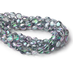 8-8.5mm Mystic White Topaz Faceted Coin Beads 9 inch 27 pieces (ONLINE ORDER ONLY)