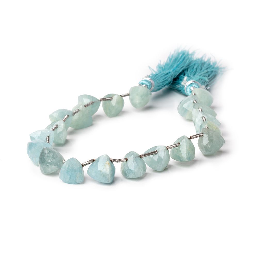 8-9mm Aquamarine Faceted Trillion Beads 6.5 inch 19 pieces (ONLINE ORDER ONLY)