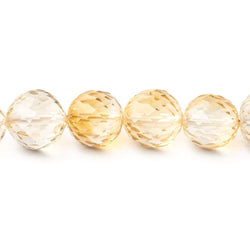 7.5-8mm Citrine Concave Faceted Round Beads 16 inch 52 pieces AAA Grade (ONLINE ORDER ONLY)