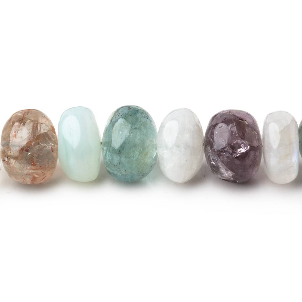 8-9mm Multi Gem Plain Rondelle Beads 11 inch 47 pieces (ONLINE ORDER ONLY)