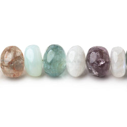 8-9mm Multi Gem Plain Rondelle Beads 11 inch 47 pieces (ONLINE ORDER ONLY)