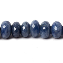 8-9mm Shaded Sapphire faceted rondelle beads 8 inch 39 pieces AA