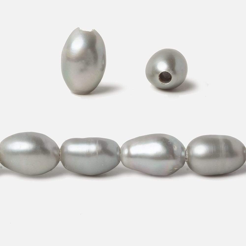 8-9mm Silver Baroque large hole Freshwater Pearls 16 inch 32 pieces (ONLINE ORDER ONLY)