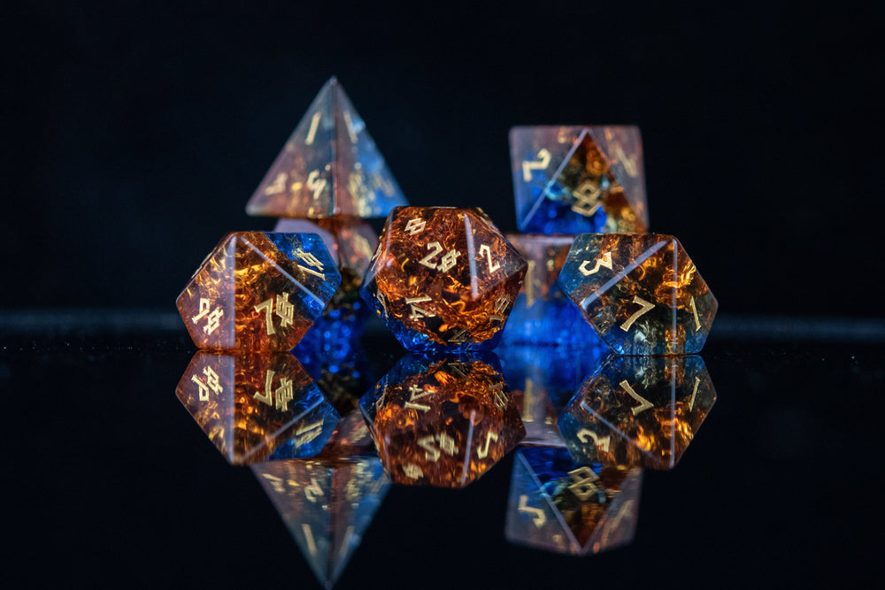 Ice and Fire Shattered Glass Dice Set (ONLINE ORDER ONLY)