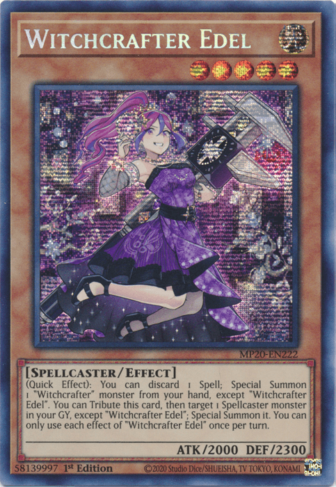 Witchcrafter Edel [MP20-EN222] Prismatic Secret Rare (ONLINE ORDER ONLY)