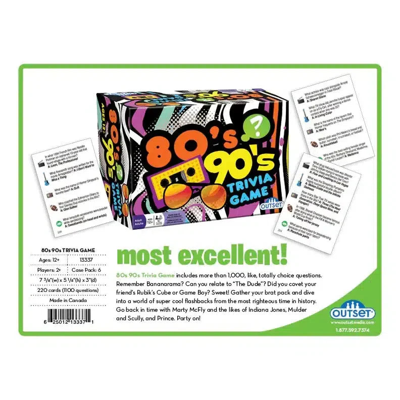 80s 90s Trivia Card Game Outset (ONLINE ORDER ONLY)