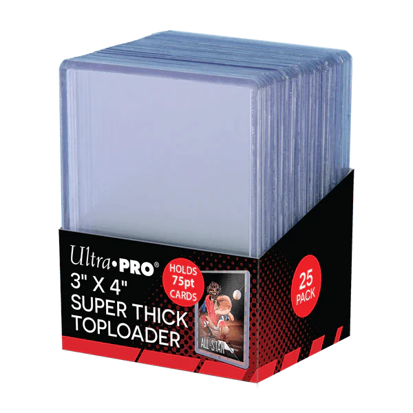 3" x 4" Clear Thick 75PT Toploaders (25ct) (ONLINE ORDER ONLY)