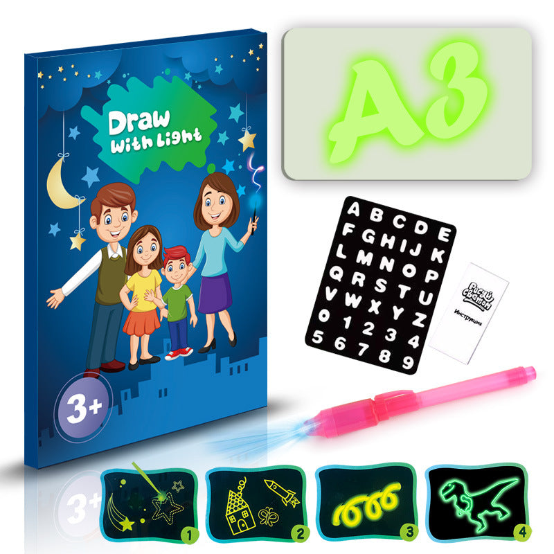 Toy Drawing Pad 3D Magic 8 Light Effects Puzzle Board Sketchpad (ONLINE ORDER ONLY)