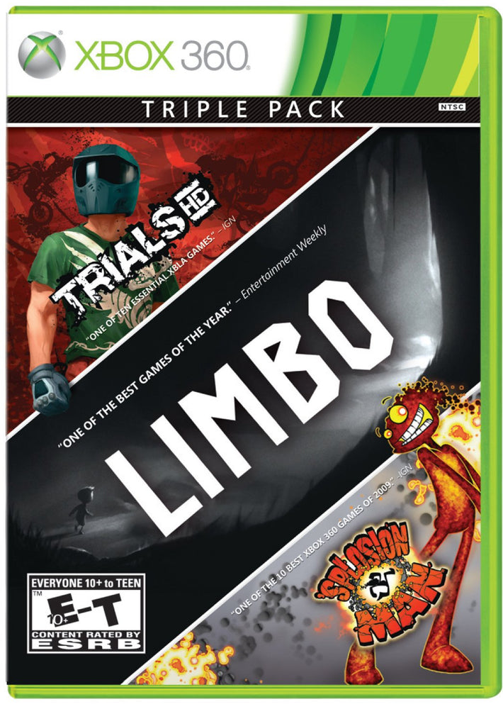 Triple Pack: Limbo, Trials HD, Splosion Man (Xbox 360) (ONLINE ORDER ONLY)