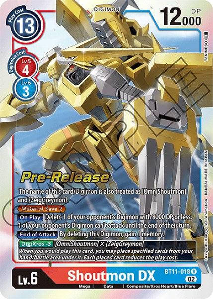 Shoutmon DX [BT11-018] [Dimensional Phase Pre-Release Promos] (ONLINE ORDER ONLY)