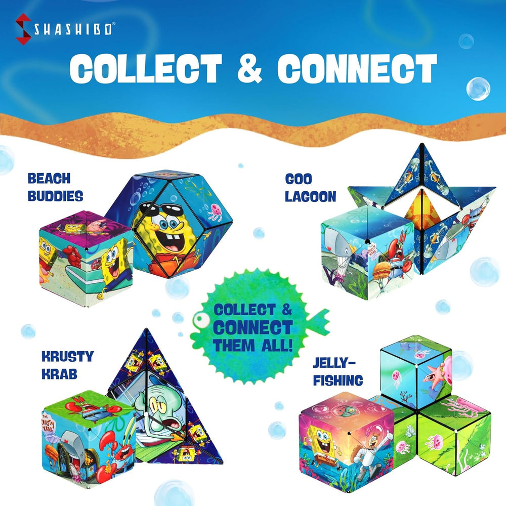 SHASHIBO Magnetic Puzzle Cube: Spongebob Squarepants - Beach Buddies (ONLINE ORDER ONLY)
