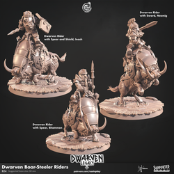3D Printed Cast n Play Dwarf Boar-Steeler Riders Dwarven Legacy Set 28mm 32mm D&D (Online Only)