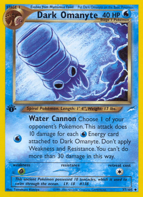 Dark Omanyte (37/105) [Neo Destiny 1st Edition] (Online Only)