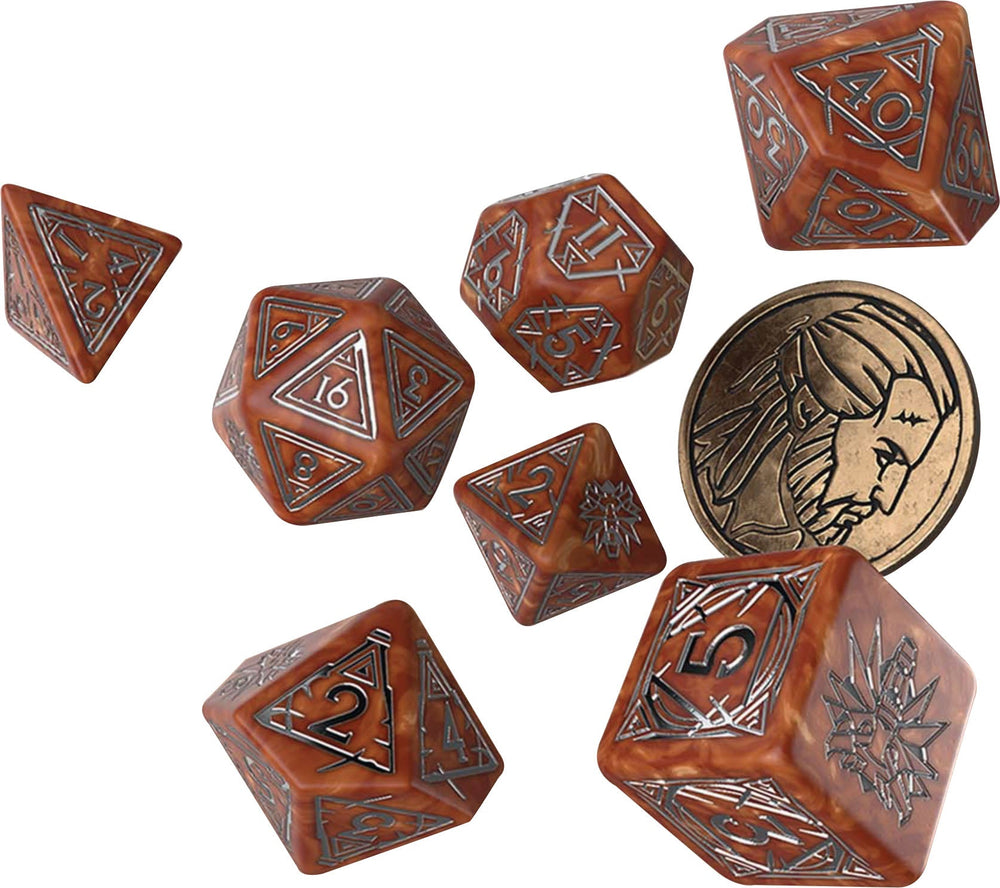 The Witcher Dice Set: Geralt - The Monster Slayer (7 + coin) (ONLINE ORDER ONLY)