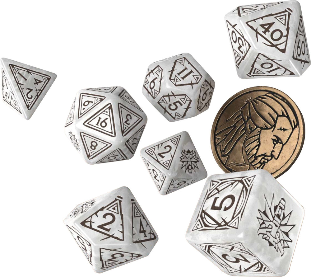 The Witcher Dice Set: Geralt - The White Wolf (7 + coin) (ONLINE ORDER ONLY)