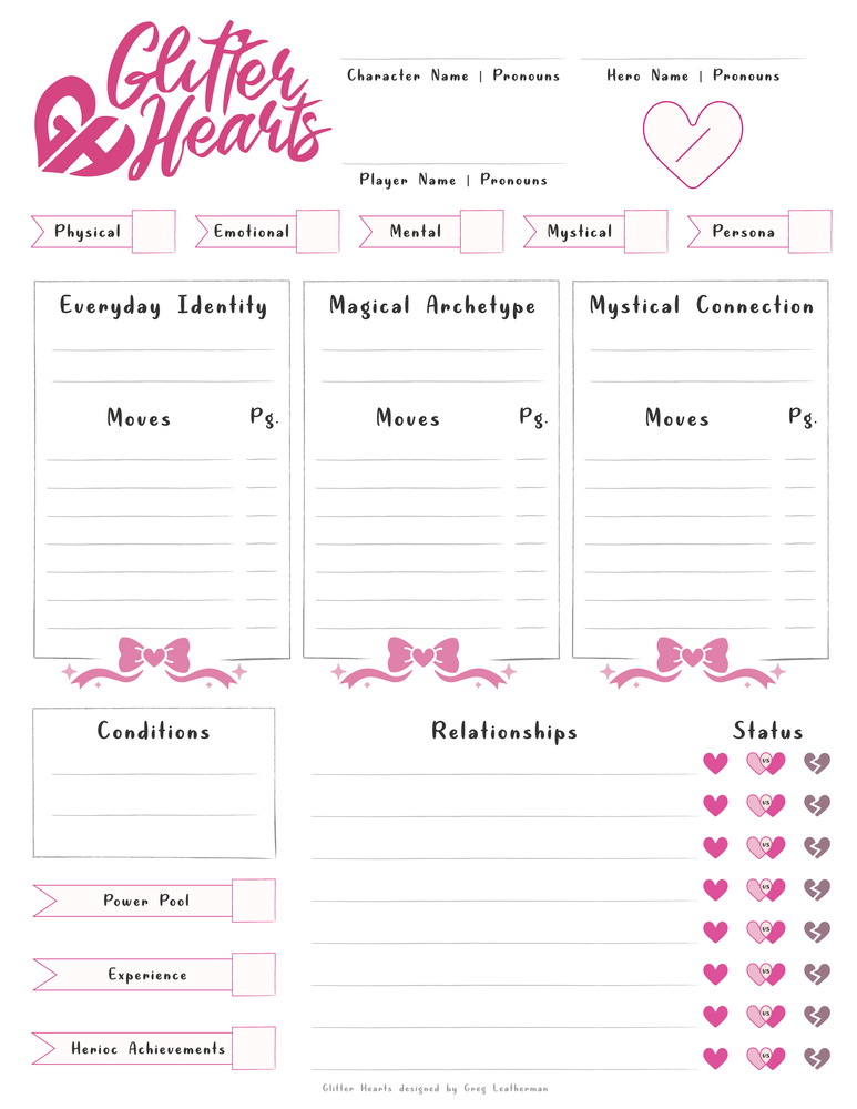 Glitter Hearts - RPG (ONLINE ORDER ONLY)
