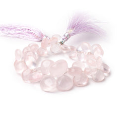 8.5-16mm Rose Quartz Plain Heart 8 inch 48 Beads (ONLINE ORDER ONLY)