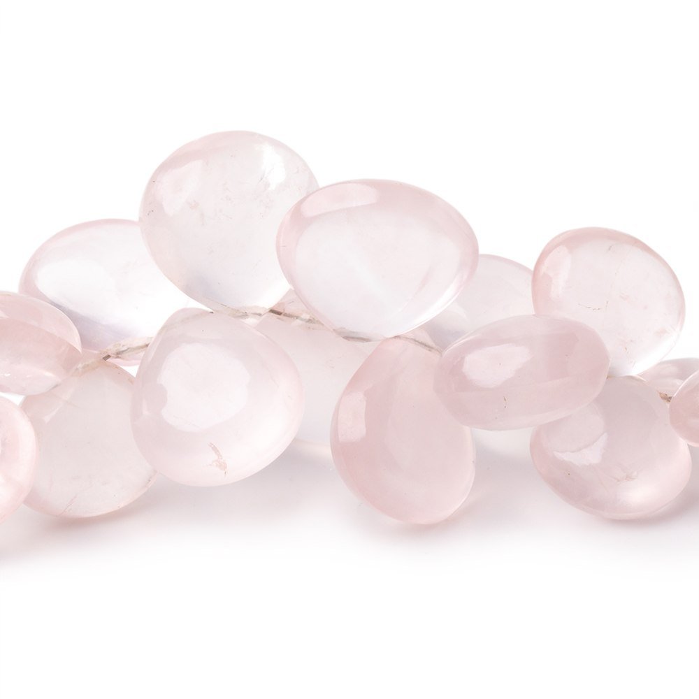 8.5-16mm Rose Quartz Plain Heart 8 inch 48 Beads (ONLINE ORDER ONLY)