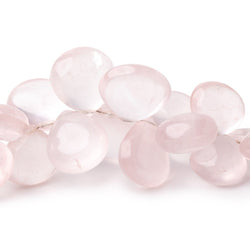8.5-16mm Rose Quartz Plain Heart 8 inch 48 Beads (ONLINE ORDER ONLY)