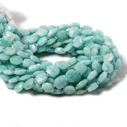8.5-9mm Amazonite faceted pillow beads 14 inch 33 pieces