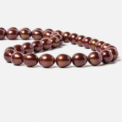 8.5x9mm Chocolate Cherry Straight Drill Oval Freshwater Pearl 40pcs (ONLINE ORDER ONLY)