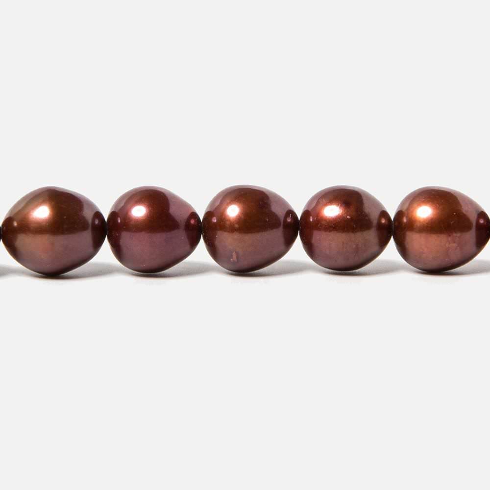 8.5x9mm Chocolate Cherry Straight Drill Oval Freshwater Pearl 40pcs (ONLINE ORDER ONLY)