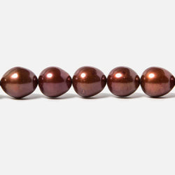 8.5x9mm Chocolate Cherry Straight Drill Oval Freshwater Pearl 40pcs (ONLINE ORDER ONLY)