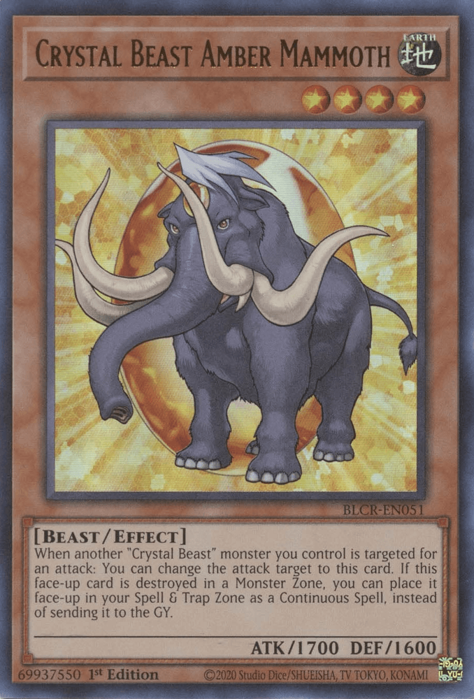 Crystal Beast Amber Mammoth [BLCR-EN051] Ultra Rare (ONLINE ORDER ONLY)
