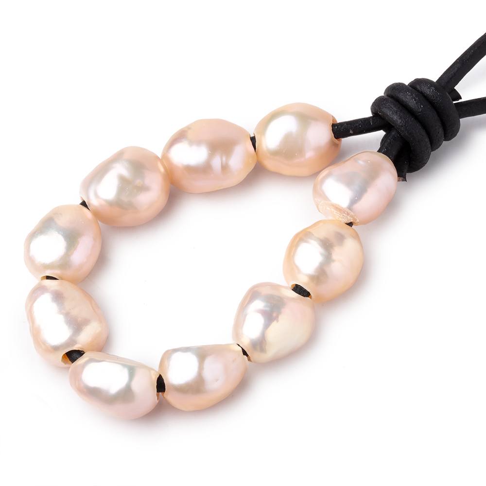 10-11mm Blush Salmon Large Hole Baroque Pearls Set (ONLINE ORDER ONLY)