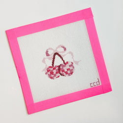 Cotswold Co Designs - Disco Cherries Coquette Needlepoint Canvas, 18 mesh, 3” (ONLINE ORDER ONLY)