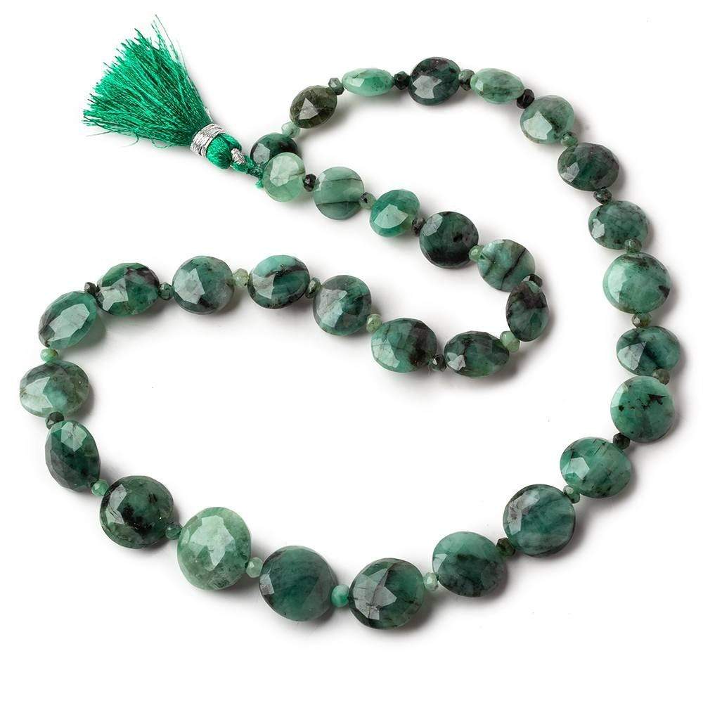 8.5-13.5mm Brazilian Emerald Faceted Coin Beads 15.5 inch 33 pieces AA (ONLINE ORDER ONLY)