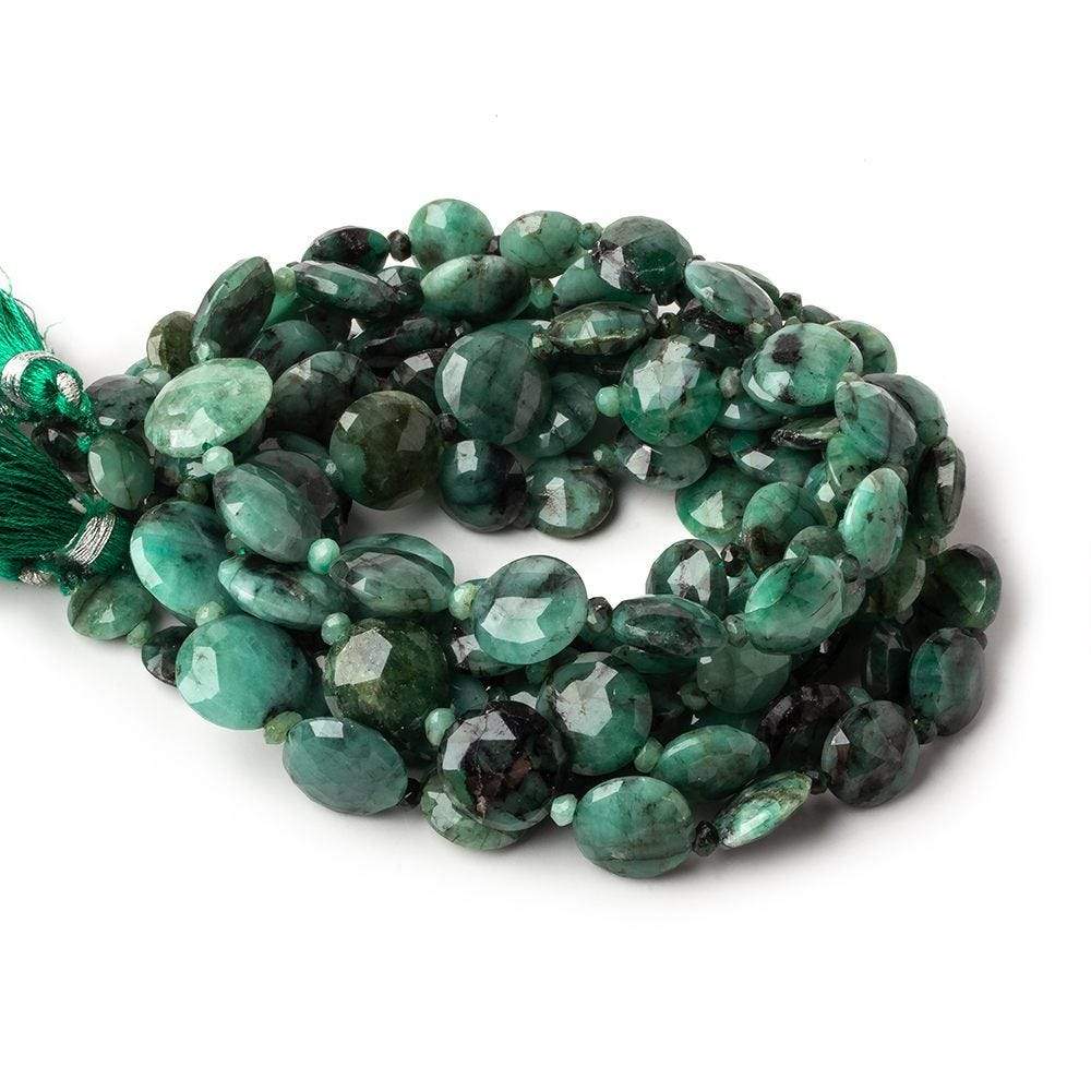 8.5-13.5mm Brazilian Emerald Faceted Coin Beads 15.5 inch 33 pieces AA (ONLINE ORDER ONLY)