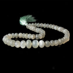 8.5mm - 13mm Sage Moonstone faceted rondelles 15 inch 59 beads AA (ONLINE ORDER ONLY)