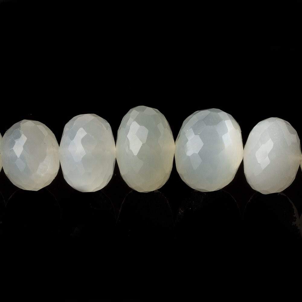 8.5mm - 13mm Sage Moonstone faceted rondelles 15 inch 59 beads AA (ONLINE ORDER ONLY)
