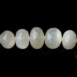 8.5mm - 13mm Sage Moonstone faceted rondelles 15 inch 59 beads AA (ONLINE ORDER ONLY)