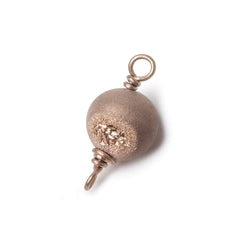 8.5mm Rose Gold plated Drusy Agate plain round Connector 1 piece