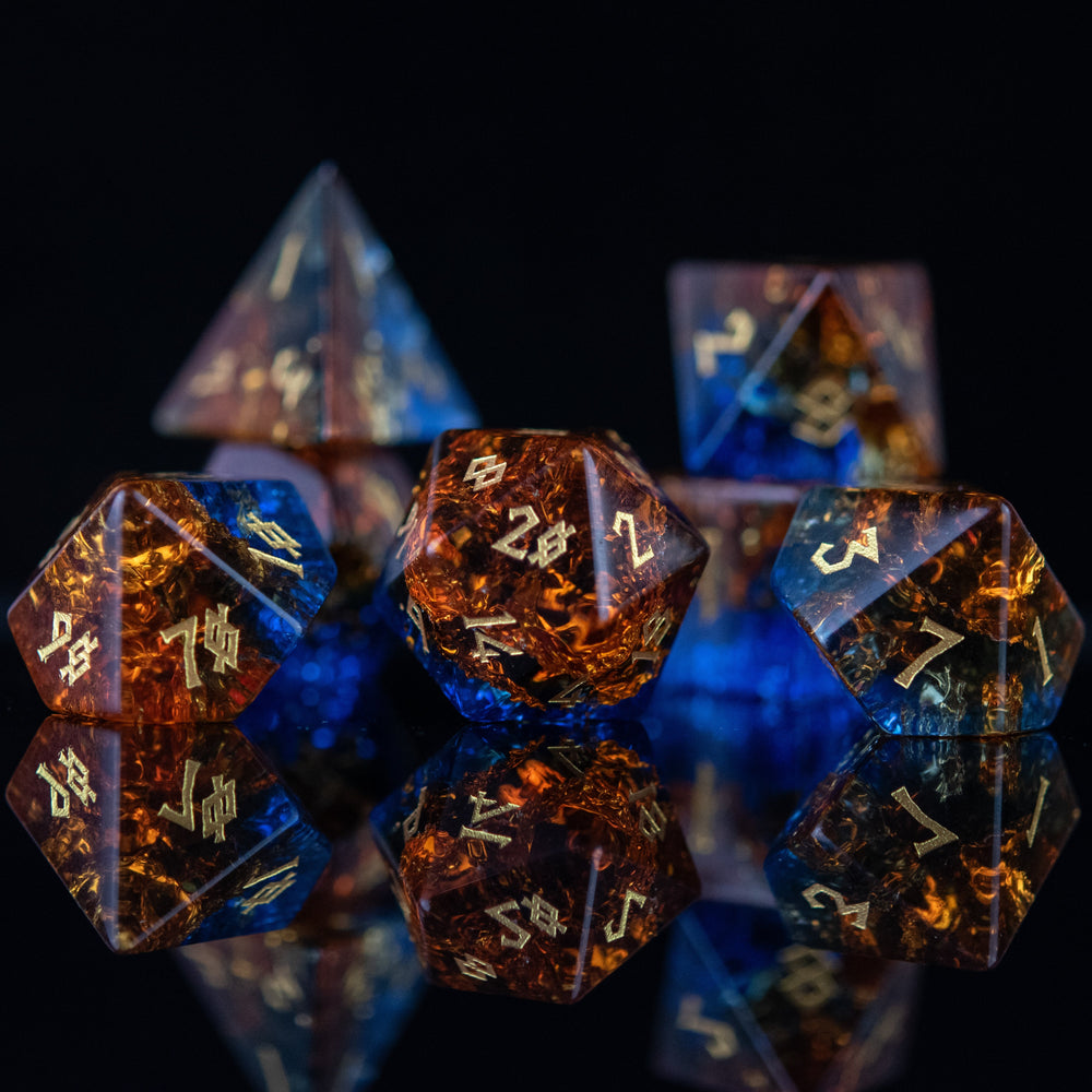 Ice and Fire Shattered Glass Dice Set (ONLINE ORDER ONLY)