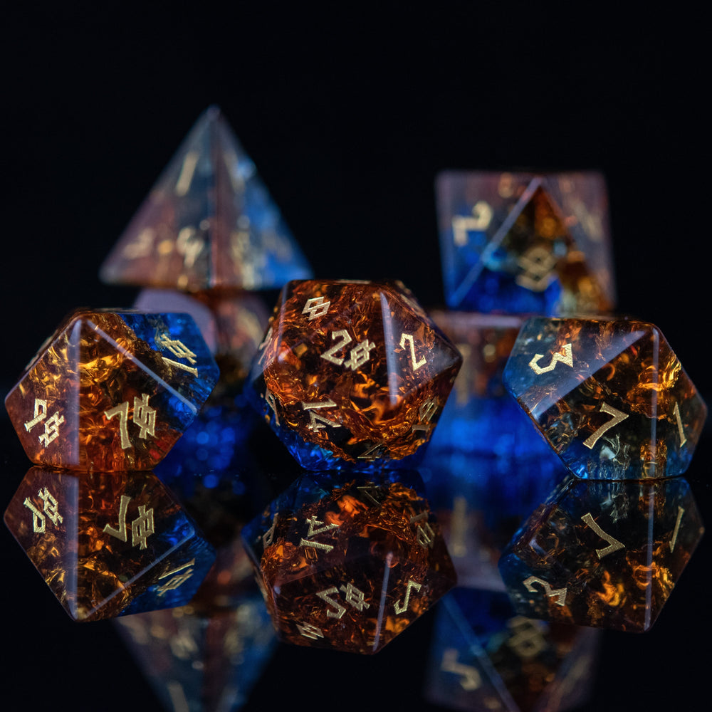 Ice and Fire Shattered Glass Dice Set (ONLINE ORDER ONLY)