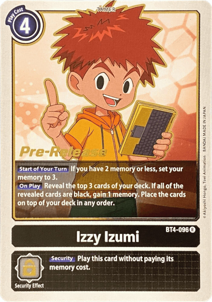 Izzy Izumi [BT4-096] [Great Legend Pre-Release Promos] (ONLINE ORDER ONLY)