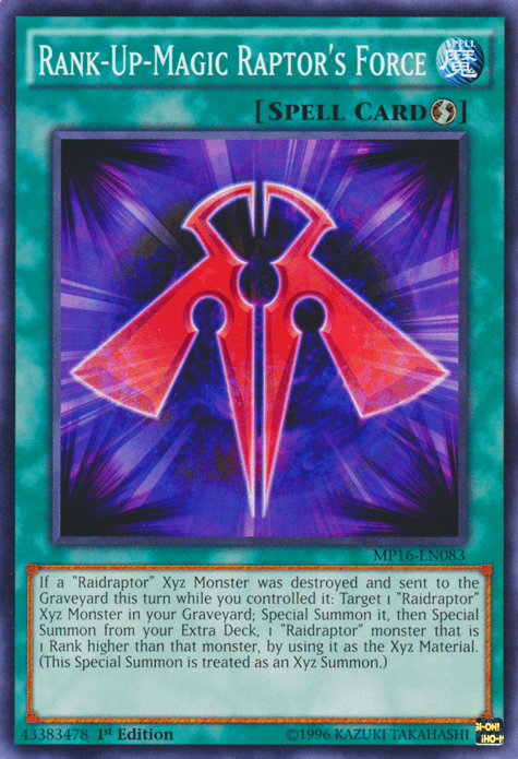 Rank-Up-Magic Raptor's Force [MP16-EN083] Common (ONLINE ORDER ONLY)