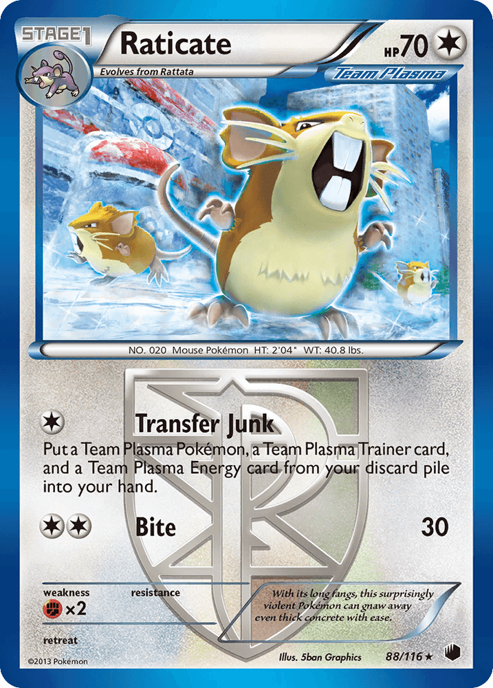 Raticate (88/116) [Black & White: Plasma Freeze] (Online Only)
