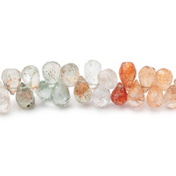6x4-8x5mm Multi Color Sunstone faceted tear drop beads 8 inch 74 pieces (ONLINE ORDER ONLY)