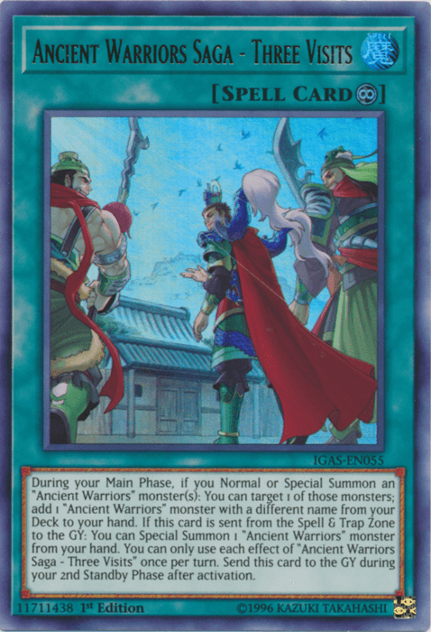 Ancient Warriors Saga - Three Visits [IGAS-EN055] Ultra Rare (ONLINE ORDER ONLY)