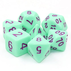 Mint Rose 7-Dice Set (Mint/Purple) (Online Only)