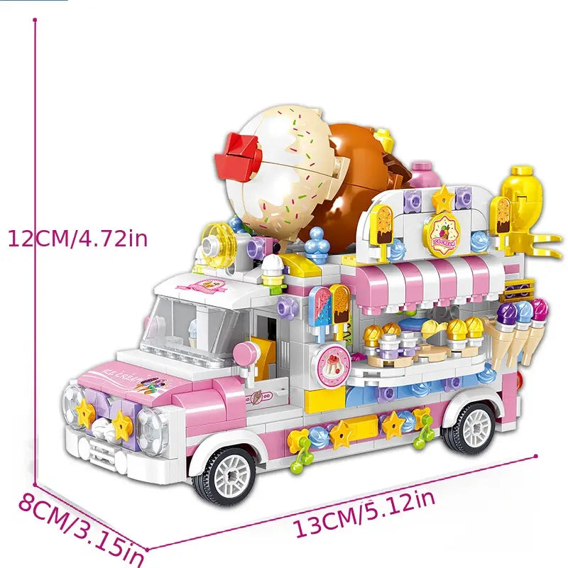 Ice Cream Truck Building Block toys Minifigures Food Trucks Fun for All over 500 Pieces (ONLINE ORDER ONLY)